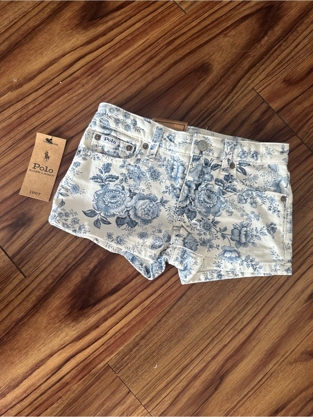 NWT Polo Ralph Lauren blue floral toile print shorts size 5
